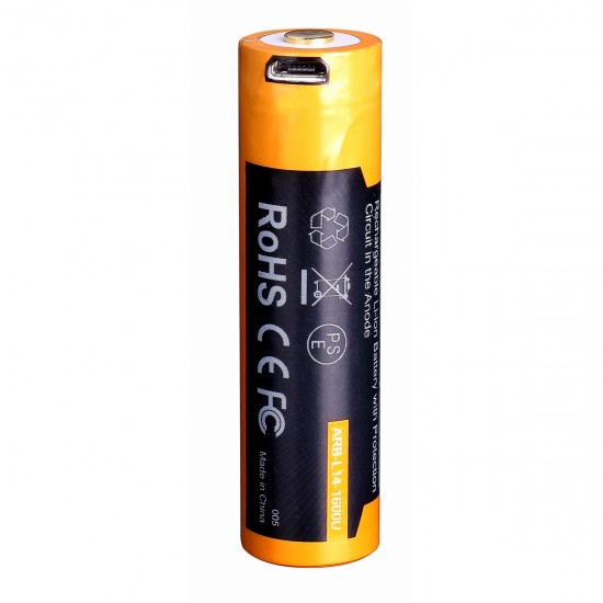 Аккумулятор 14500 Fenix ARB-L14-1600U 1600 mAh с разъемом для USB