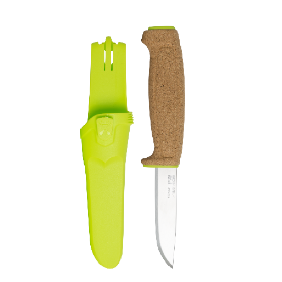 Нож Morakniv Floating Knife (S) Lime, нержавеющая сталь, пробковая ручка, зеленый, 13686