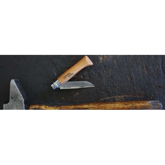 Нож складной Opinel №7, углеродистая сталь, рукоять из дерева бука, блистер