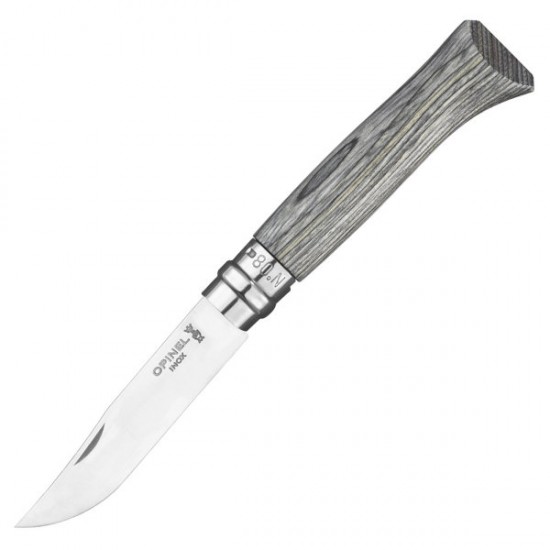 Нож складной Opinel №08, нержавеющая сталь, ручка из березы, серая ручка, 002389 Нож складной Opinel №08, нержавеющая сталь, ручка из березы, серая ручка, 002389