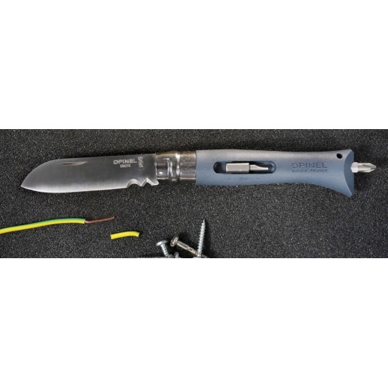 Нож складной Opinel №09 DIY, нержавеющая сталь, сменные биты, серый, блистер
