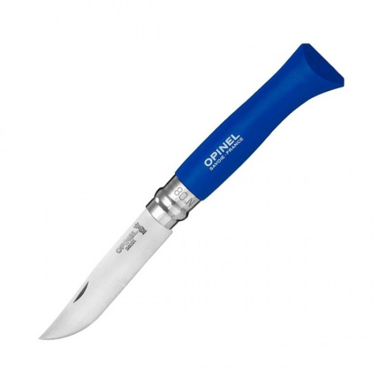 Нож складной Opinel №8 Trekking, нержавеющая сталь, синий, с чехлом