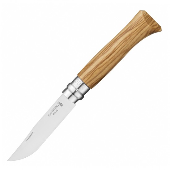 Нож складной Opinel №8, нержавеющая сталь, рукоять из оливкового дерева