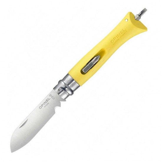 Нож складной Opinel №09 DIY, нержавеющая сталь, сменные биты, желтый