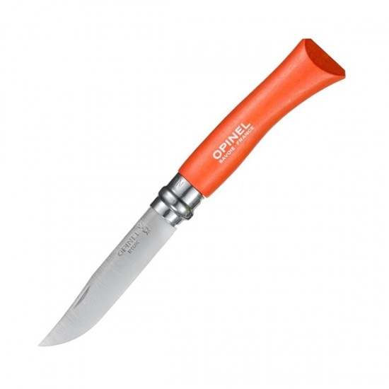 Нож складной Opinel №7, нержавеющая сталь, оранжевый, блистер