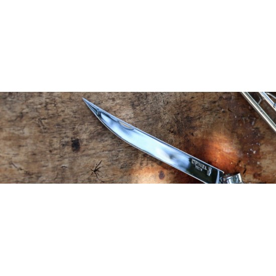 Нож складной Opinel Slim №10, нержавеющая сталь, рукоять из мозамбикского эбенового дерева