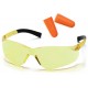 Беруши + очки Pyramex Mini Ztek (PMX) PYS2530SNDP (31ДБ) (Детские) желтые линзы 89%