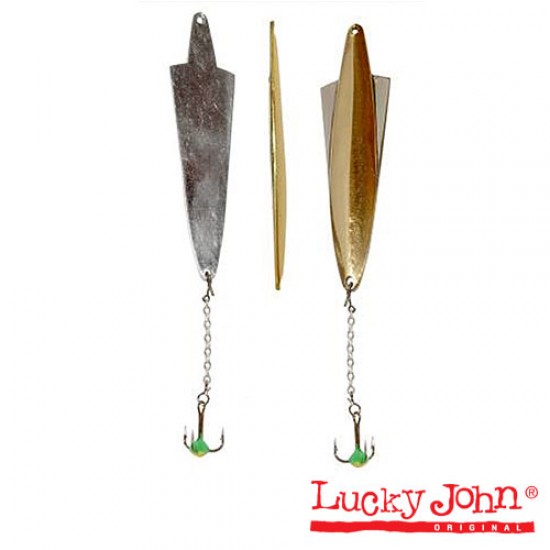 Блесна вертикальная зимняя Lucky John WING с цеп. и тр. 064мм/10.0г GS блистер