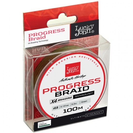 Леска плетёная Lucky John Progress BRAID Green 100/017