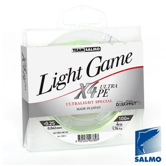 Леска плетёная Team Salmo LIGHT GAME Fine Green X4 100/004
