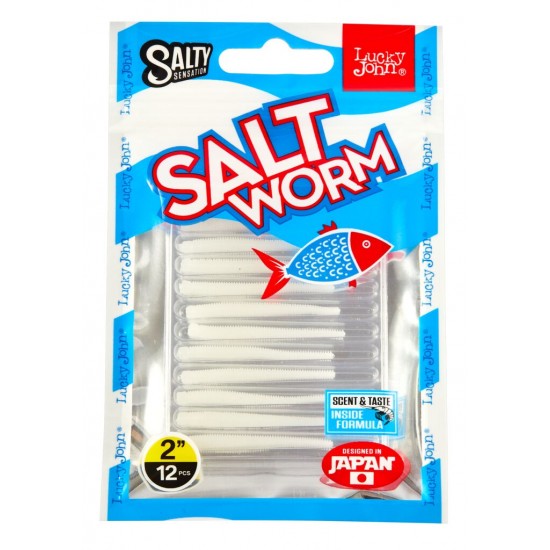 Черви съедобные искусственные Lucky John Salty Sensation SALT WORM 2.0in (05,00)/033 12шт.