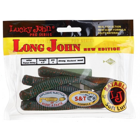 Виброхвосты съедобные Lucky John Pro Series LONG JOHN 4.2in (10.70)/085 6шт.