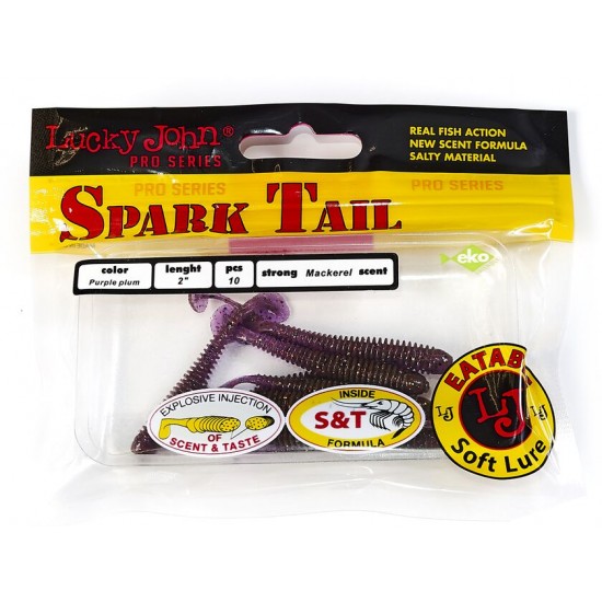 Виброхвосты съедобные искусственные Lucky John Pro Series Spark Tail 2,0in (05,00)/S13 10шт.