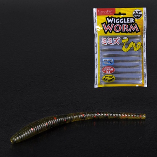 Слаги съедобные искусственные Lucky John Pro Series WIGGLER WORM 05.84/PA03 9шт.