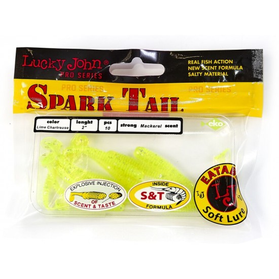 Виброхвосты съедобные искусственные Lucky John Pro Series Spark Tail 2,0in (05,00)/071 10шт.