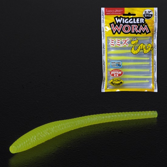 Слаги съедобные искусственные Lucky John Pro Series WIGGLER WORM 05.84/101 9шт.