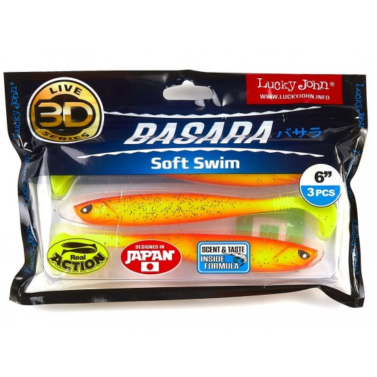 Виброхвосты Lucky John 3D Series BASARA SOFT SWIM 6.0in (15,24)/PG03 3шт. Виброхвосты Lucky John 3D Series BASARA SOFT SWIM 6.0in (15,24)/PG03 3шт.