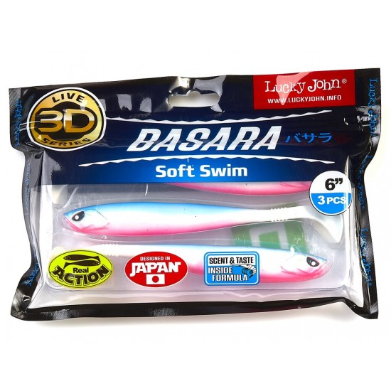 Виброхвосты Lucky John 3D Series BASARA SOFT SWIM 6.0in (15,24)/PG05 3шт. Виброхвосты Lucky John 3D Series BASARA SOFT SWIM 6.0in (15,24)/PG05 3шт.