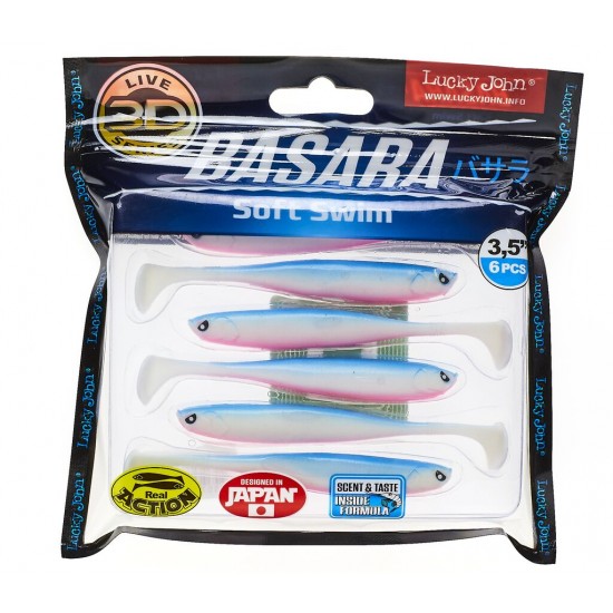 Виброхвосты Lucky John 3D Series BASARA SOFT SWIM 3.5in (08,89)/PG05 6шт. Виброхвосты Lucky John 3D Series BASARA SOFT SWIM 3.5in (08,89)/PG05 6шт.