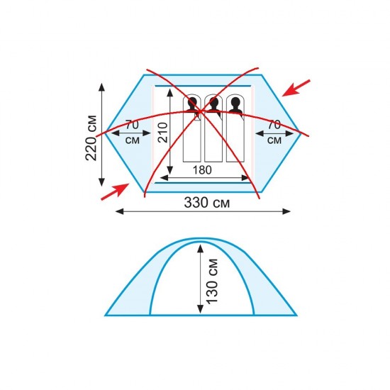 Палатка Tramp Rock 3 V2 TRT-28